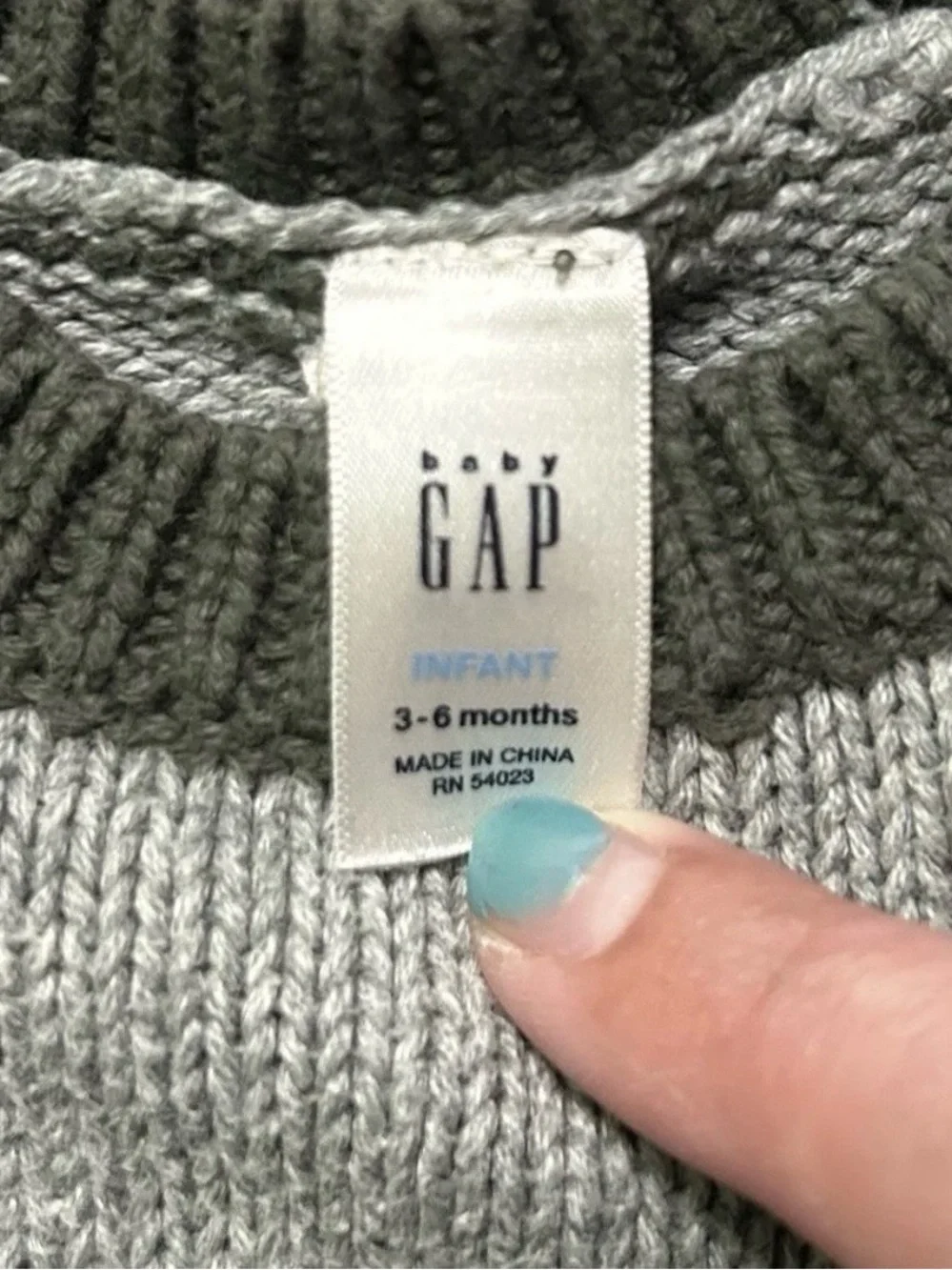Baby Gap Knit Winter Sweater Corduroy Bear Size 3-6 Months